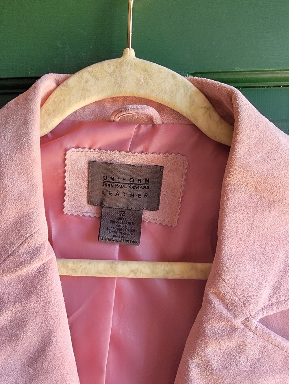 Vintage Women's Pink Genuine Leather Blazer Jacket Sz 12 - Picture 3 of 5